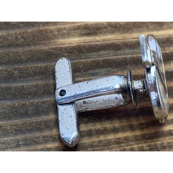 Vintage Hickok Sterling Silver Front Saddle Shaped Cuff Links Men’s Gift - Picture 7 of 10